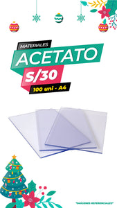 ACETATO PACK DE 100 UNIDADES A4