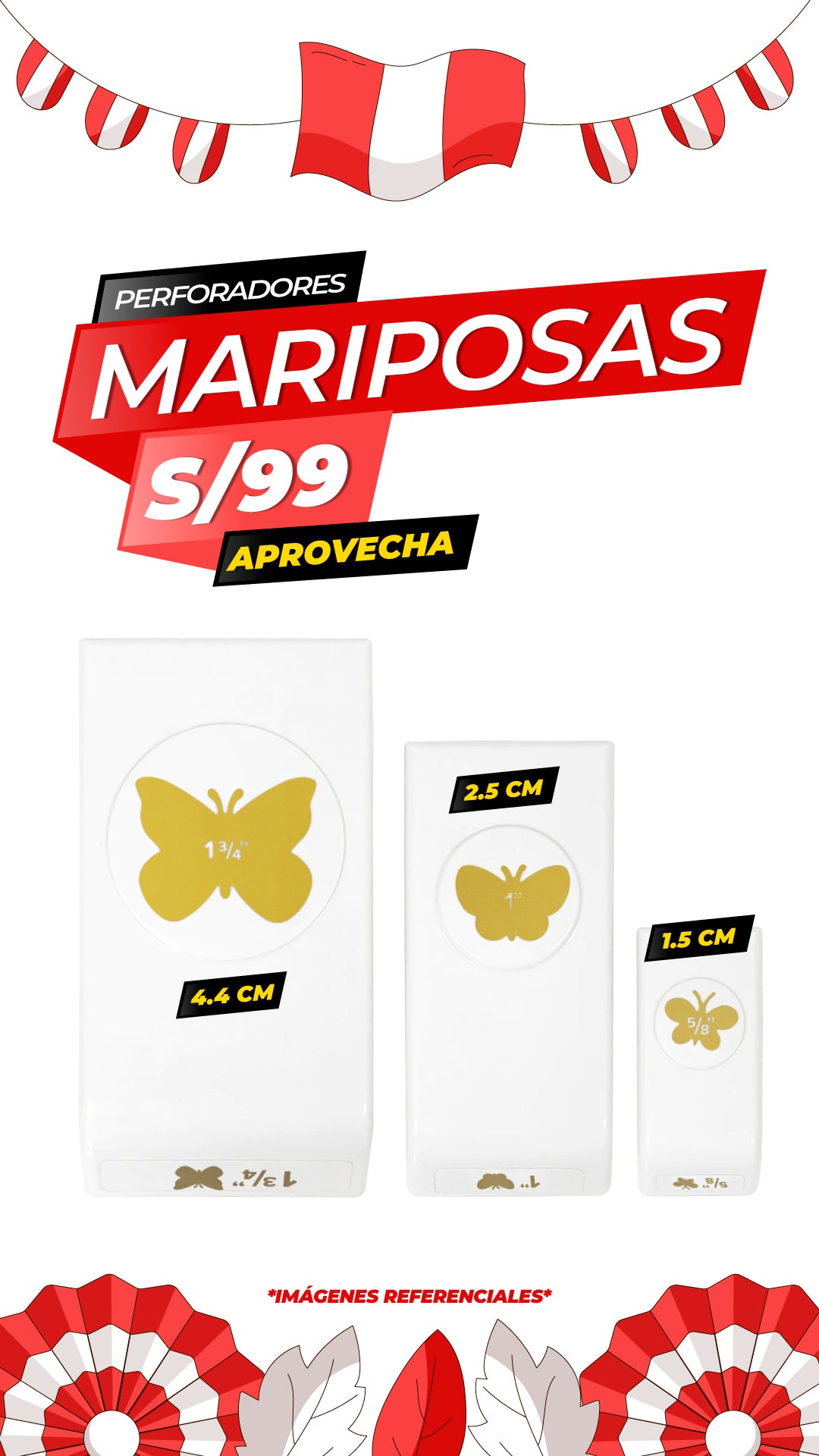 HERRAMIENTA PERFORADORA DE MARIPOSA (3 PIEZAS) / WR