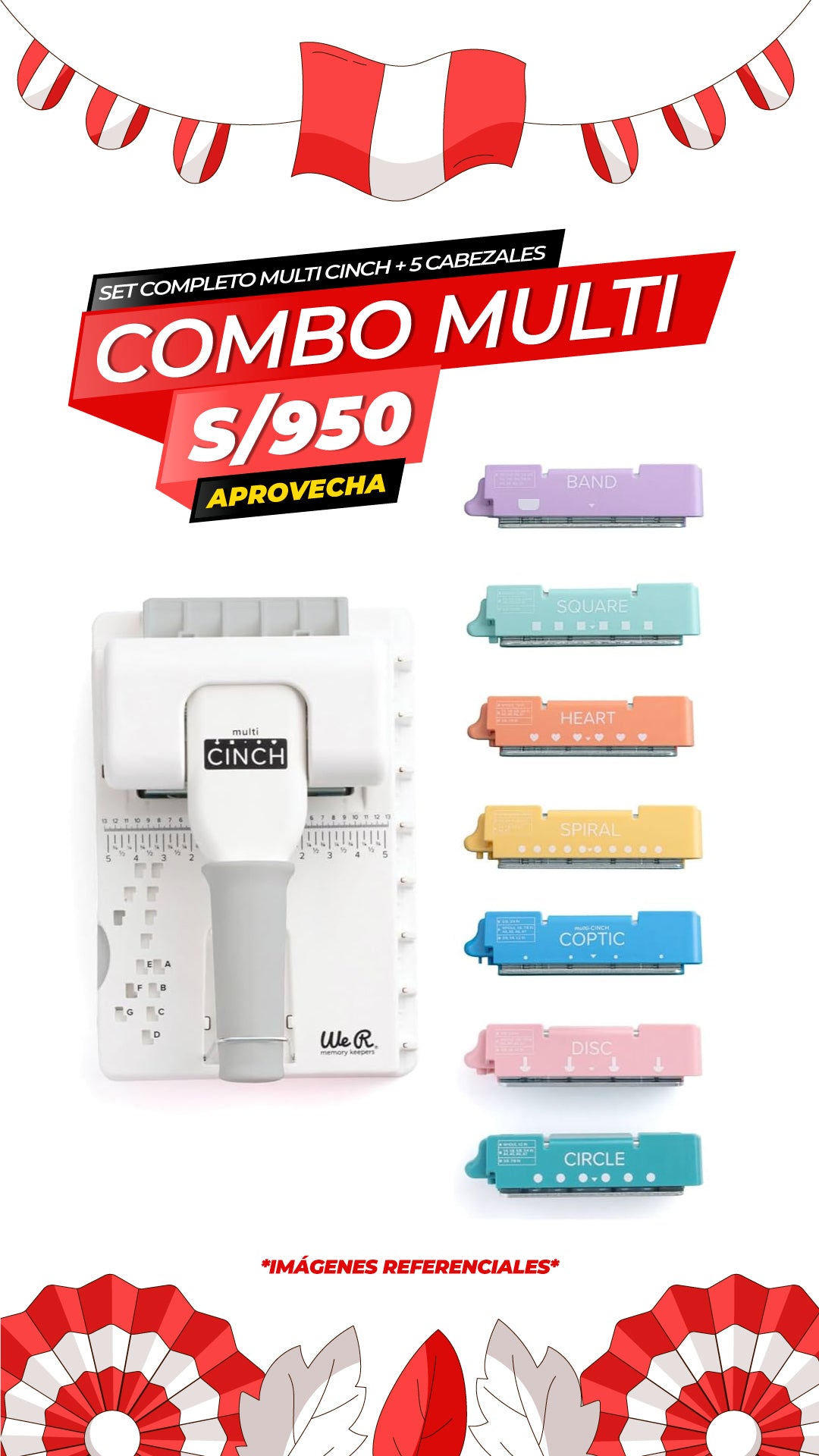 COMBO MULTI CINCH CON 5 CARTUCHOS / We R Makers