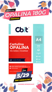 OPALINA 180G / 100 UNIDADES DE A4