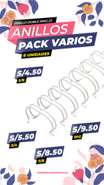 Cargar imagen en el visor de la galería, Anillo Doble Ring 2:1 - Pack 6 unidades de 24 aros / Alt

