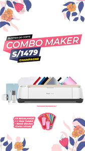 COMBO MAKER CHAMPAGNE  (EQUIPO + PRODUCTOS VARIOS) / CRICUT