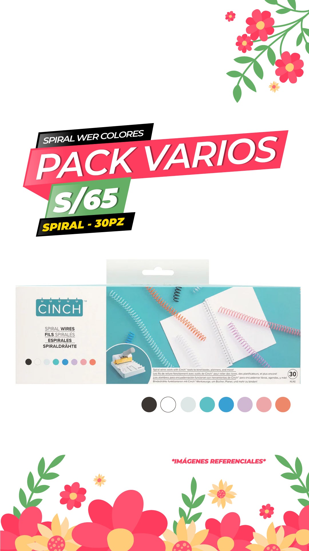 Cinch Binding Wires 30/Pkg-Spiral / We R Makers