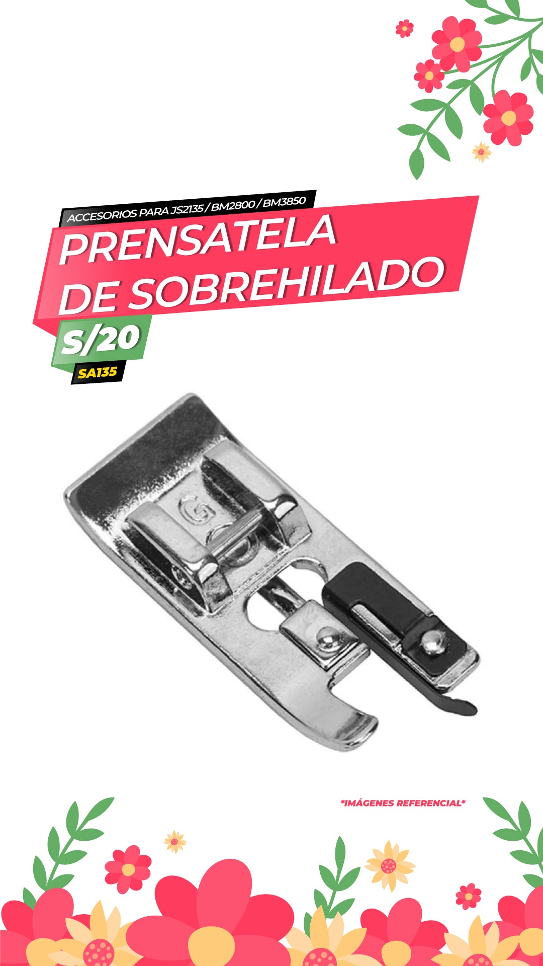 Prensatela de Sobrehilado - JS2135, BM2800, BM3850 (SA135) / BROTHER