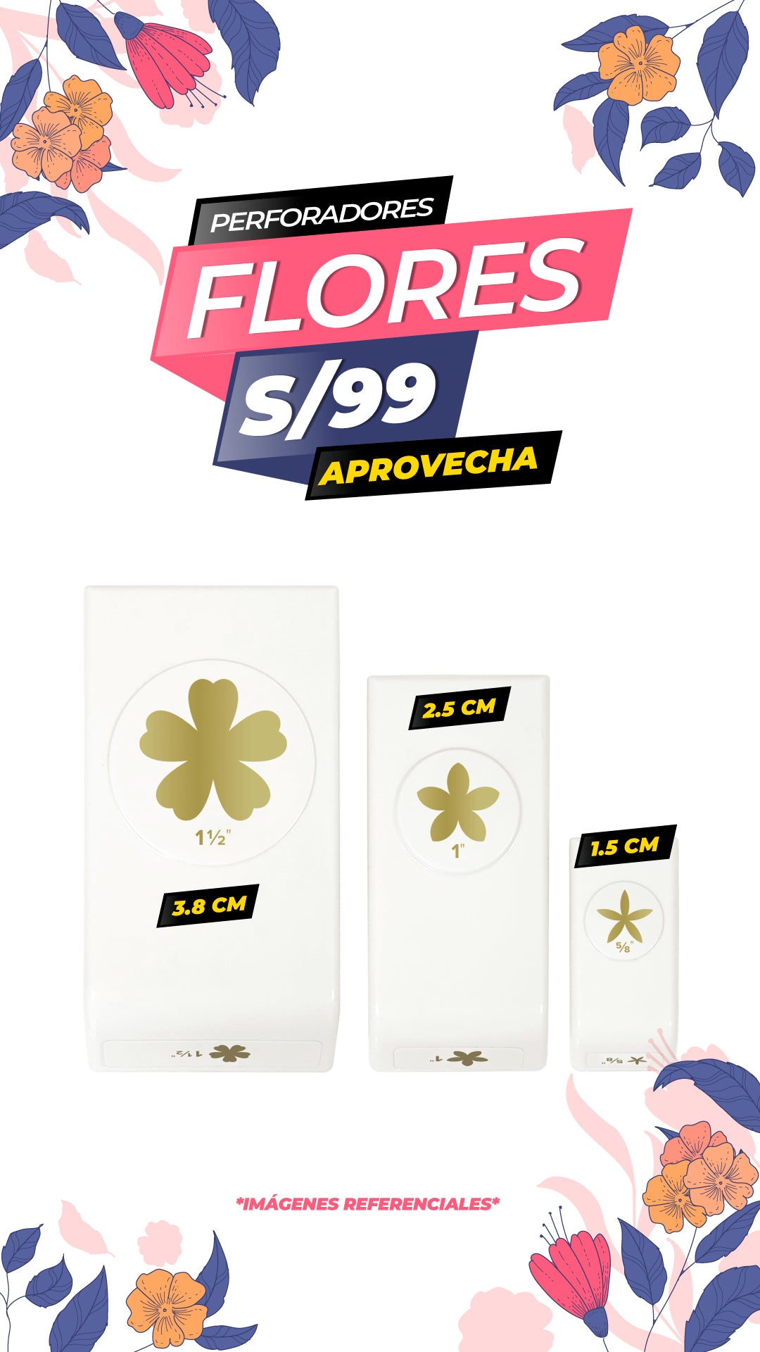 HERRAMIENTA PERFORADORA DE FLORES (3 PIEZAS) / WR