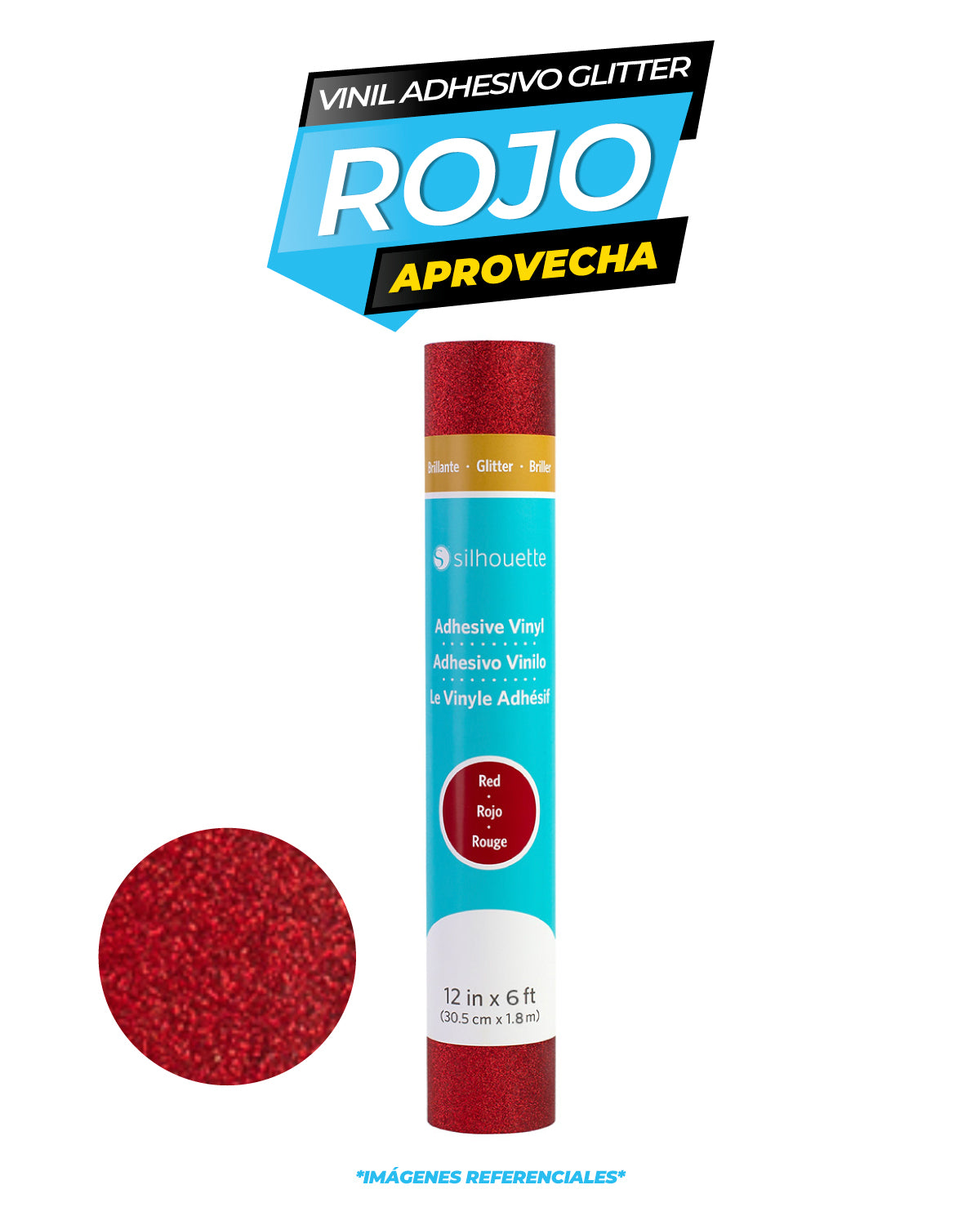 Vinil adhesivo Silhouette Glitter  30.5x1.2m - Red