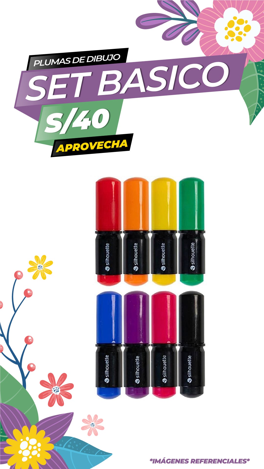 PACK STARTER DE 08 COLORES (LAPICEROS) / SILHOUETTE