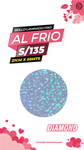 Laminado frio holográfico DIAMOND / 21CM X50MTS ROLLO