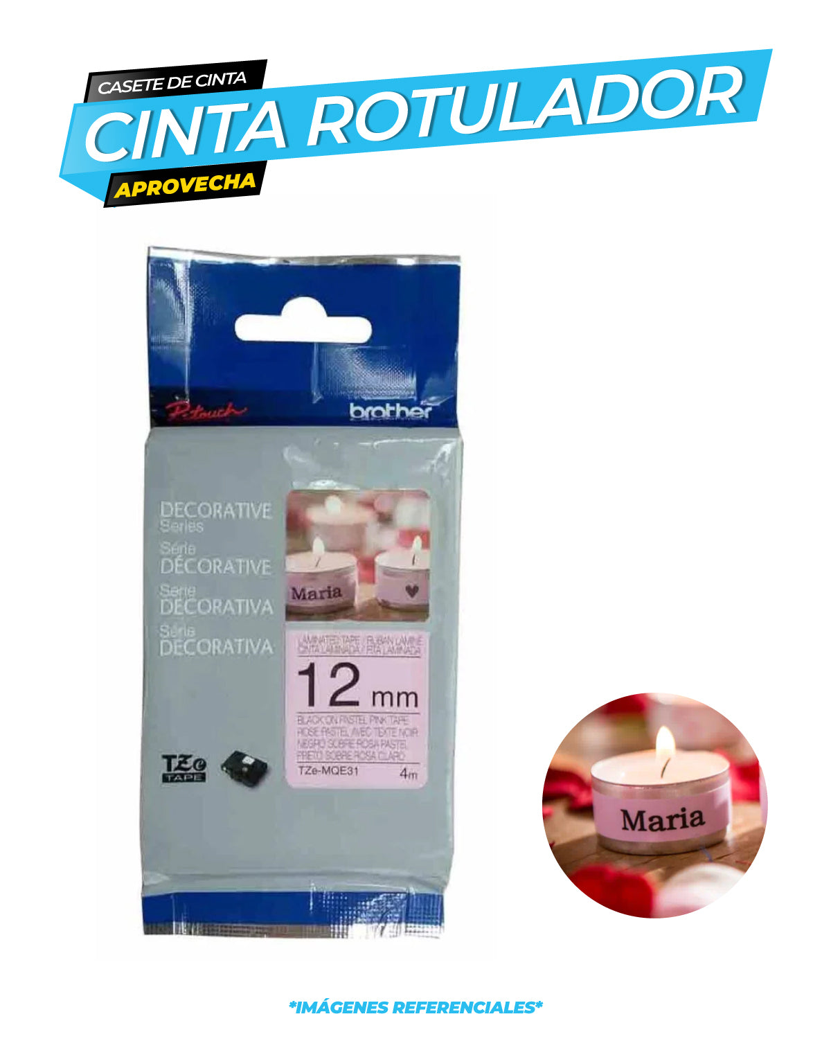 Cinta laminada Brother TZeMQE31