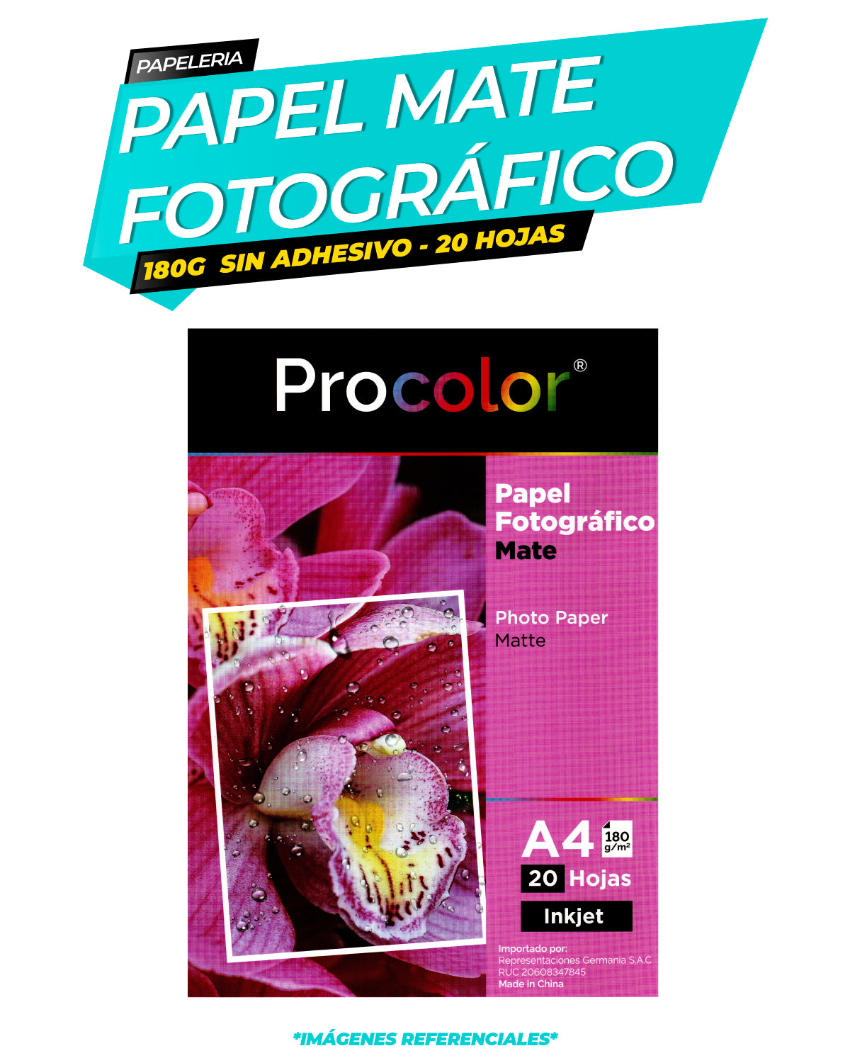 Papel Fotográfico Mate 180 gr. A4-20H /  Procolor