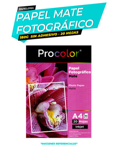 Papel Fotográfico Mate 180 gr. A4-20H /  Procolor