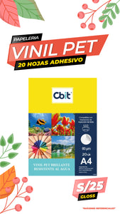 Vinil Adhesivo Pet Blanco Brillante. A4-20H Cbit