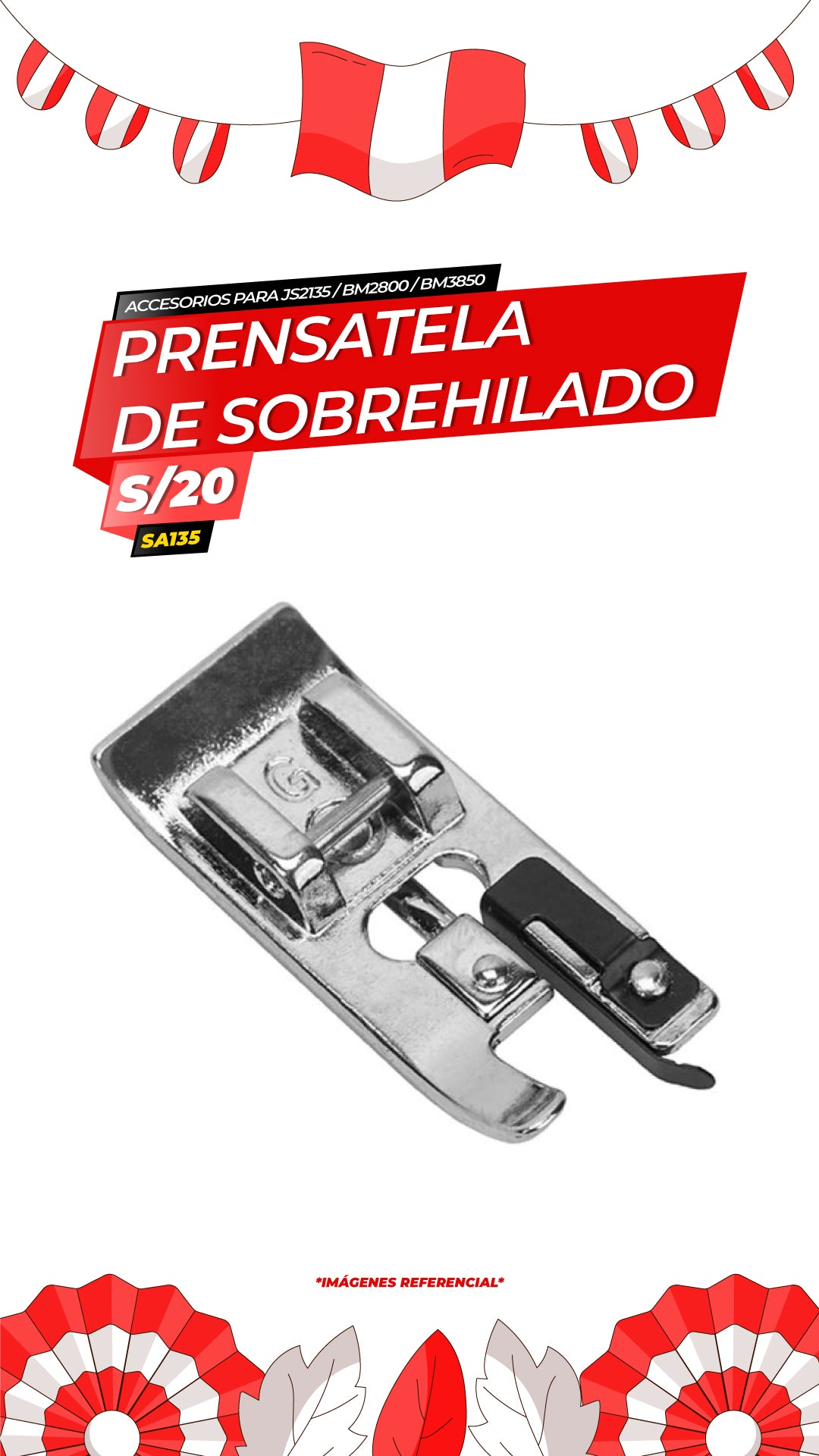 Prensatela de Sobrehilado - JS2135, BM2800, BM3850 (SA135) / BROTHER