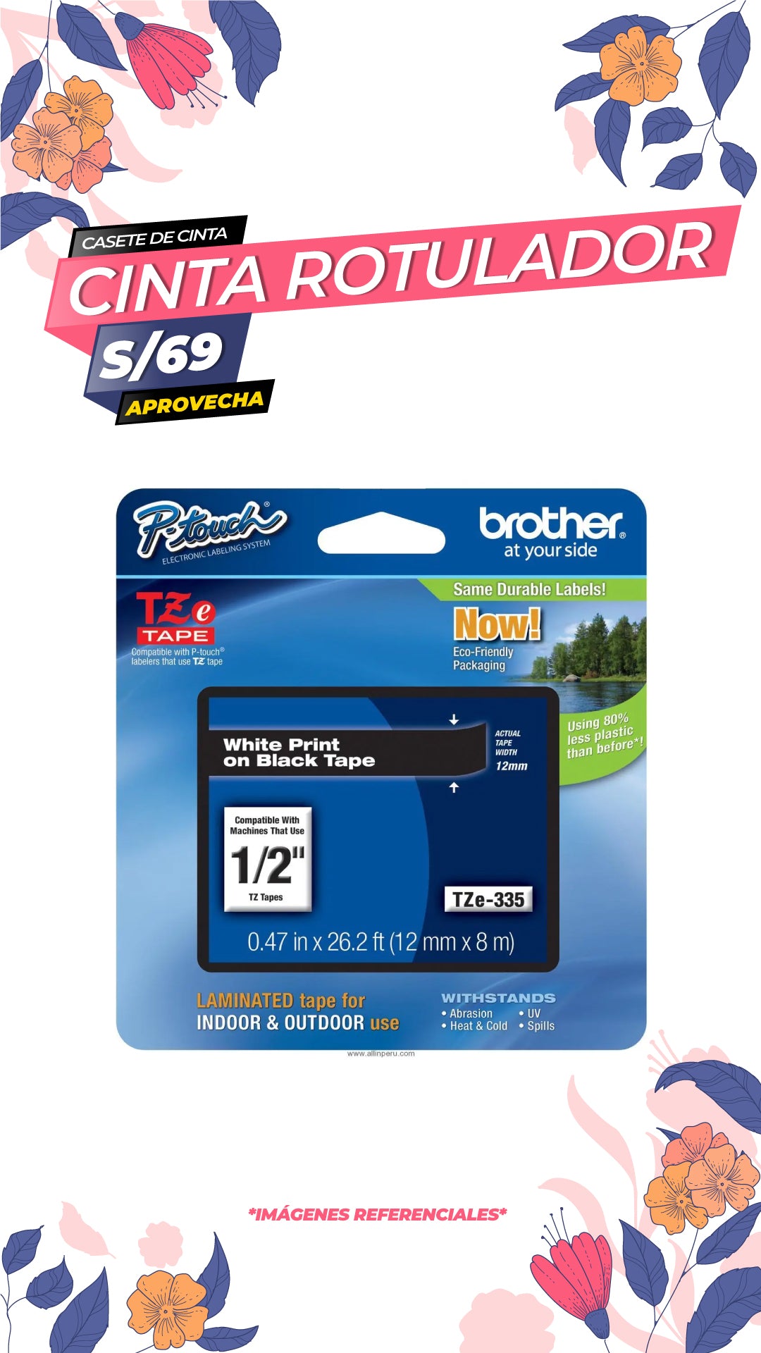 Cinta laminada Brother TZe-335