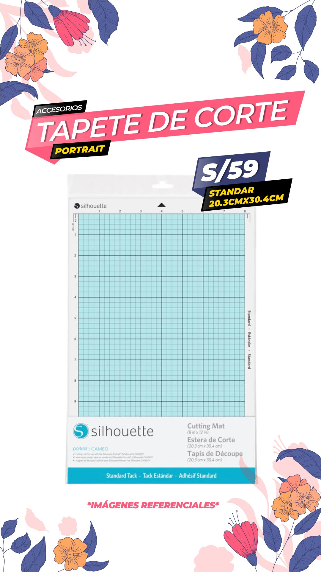 Mat de Corte Standard para Portrait 20.3cm x 30.4cm / SILHOUETTE