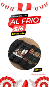Laminado frio MATE / Pack 20 hojas A4