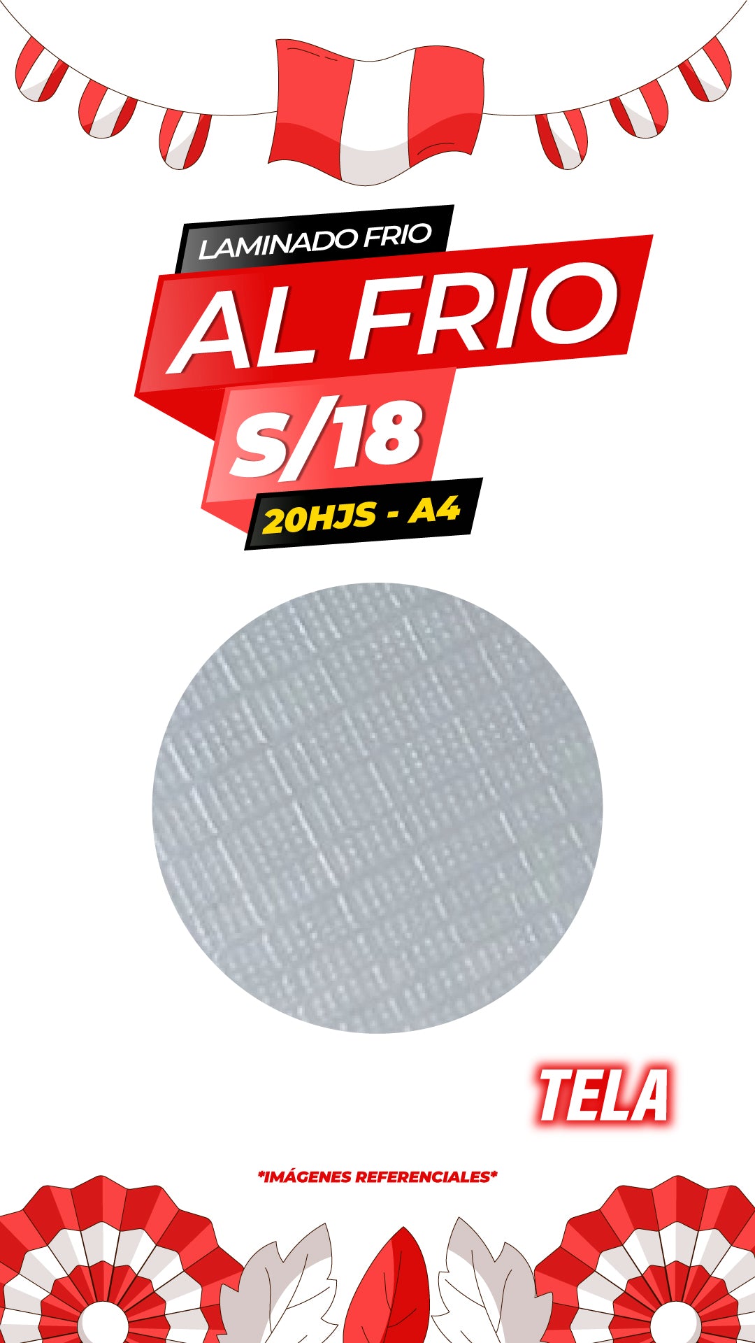Laminado frio holográfico TELA / Pack 20 hojas A4