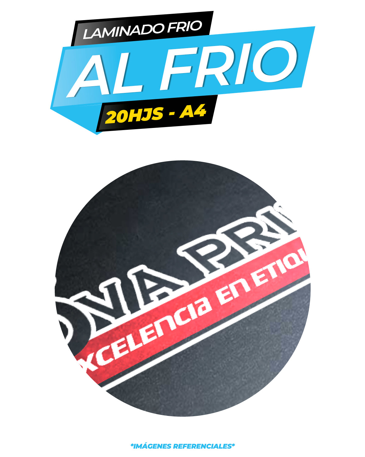 Laminado frio MATE / Pack 20 hojas A4