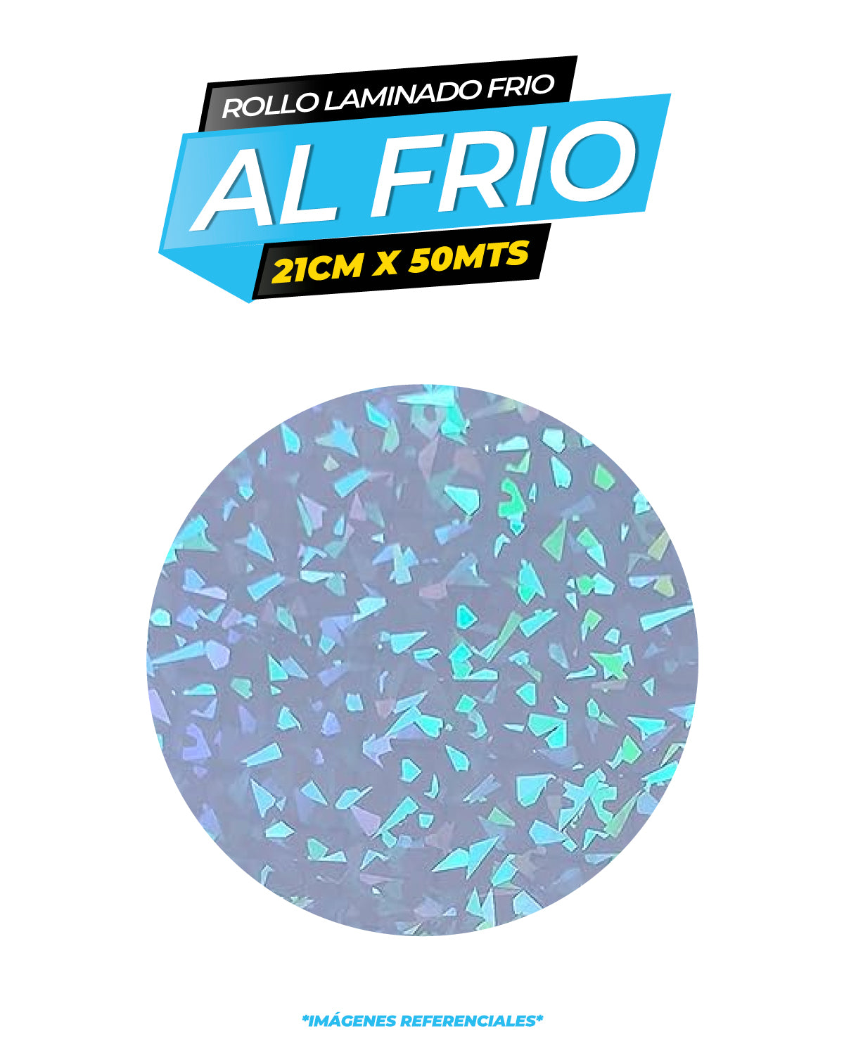 Laminado frio holográfico DIAMOND / 21CM X50MTS ROLLO