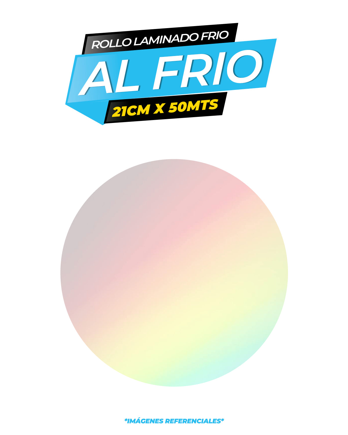 Laminado frio holográfico TRANSPARENTE / 21CM X50MTS ROLLO