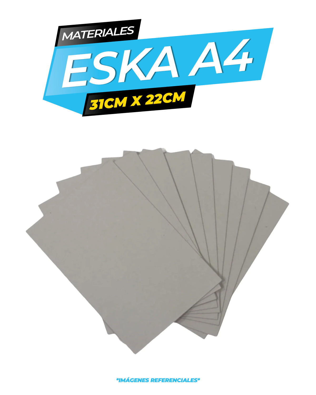 Carton Eska 2mm - 10 Unidades / A4 (31cm x 22cm)