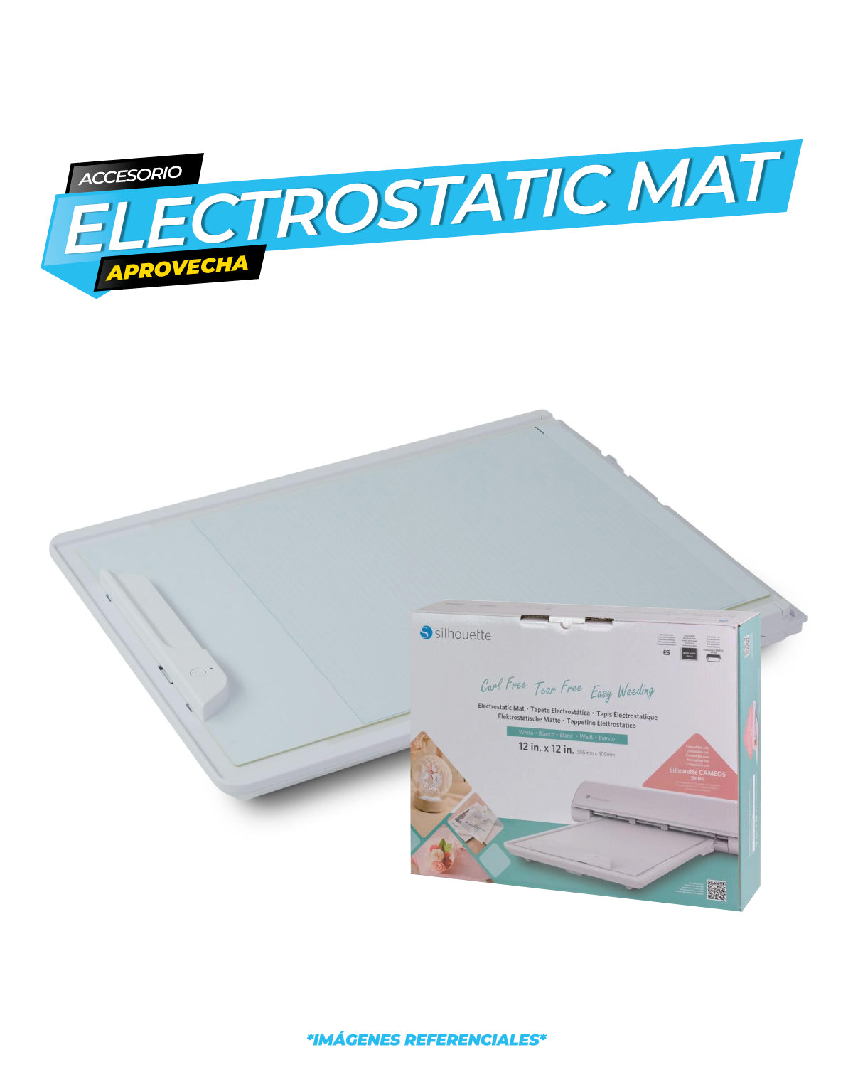 Alfombrilla de corte electrostática para Cameo 5 - 30.5 cm x 30. 5cm - Blanco / Silhouette
