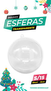 Esfera transparente / 8cm x 10 unidades