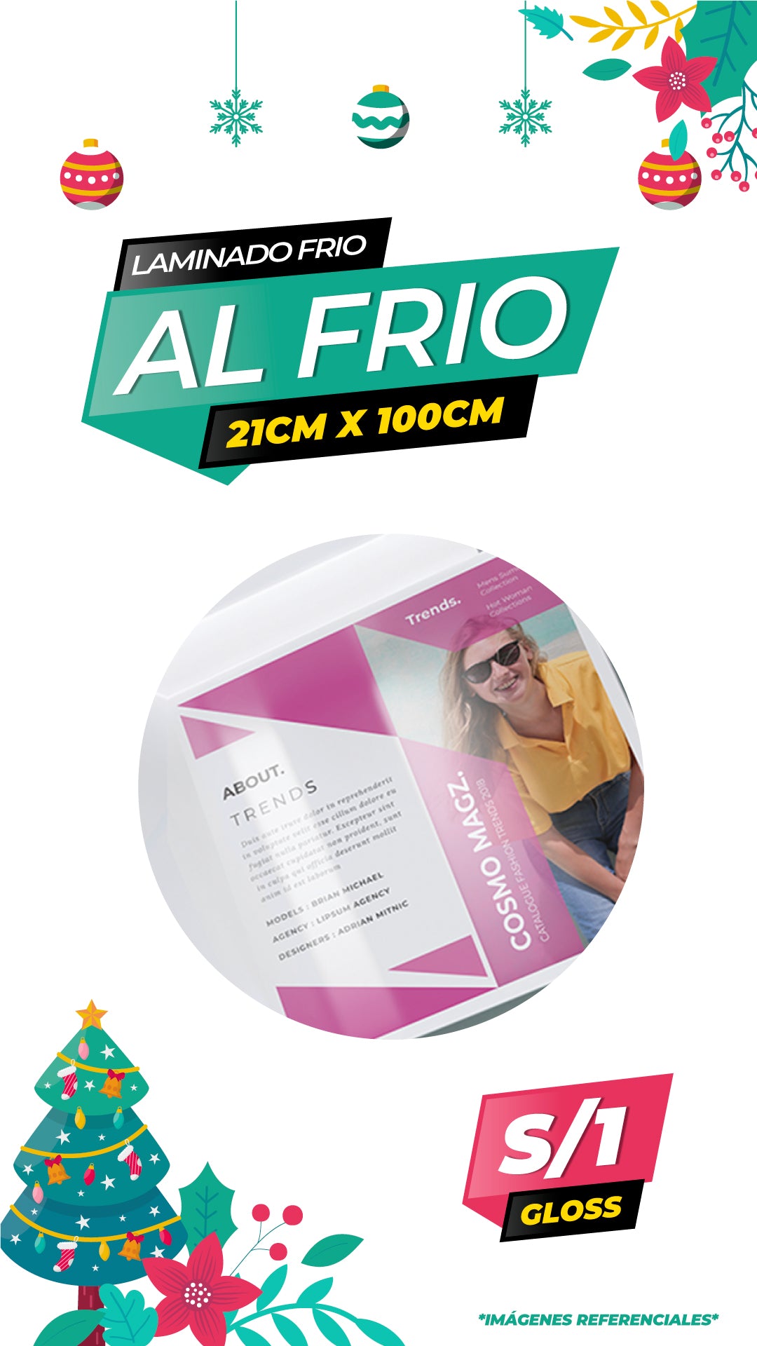 Laminado frio glossy  / 21CM X 100CM