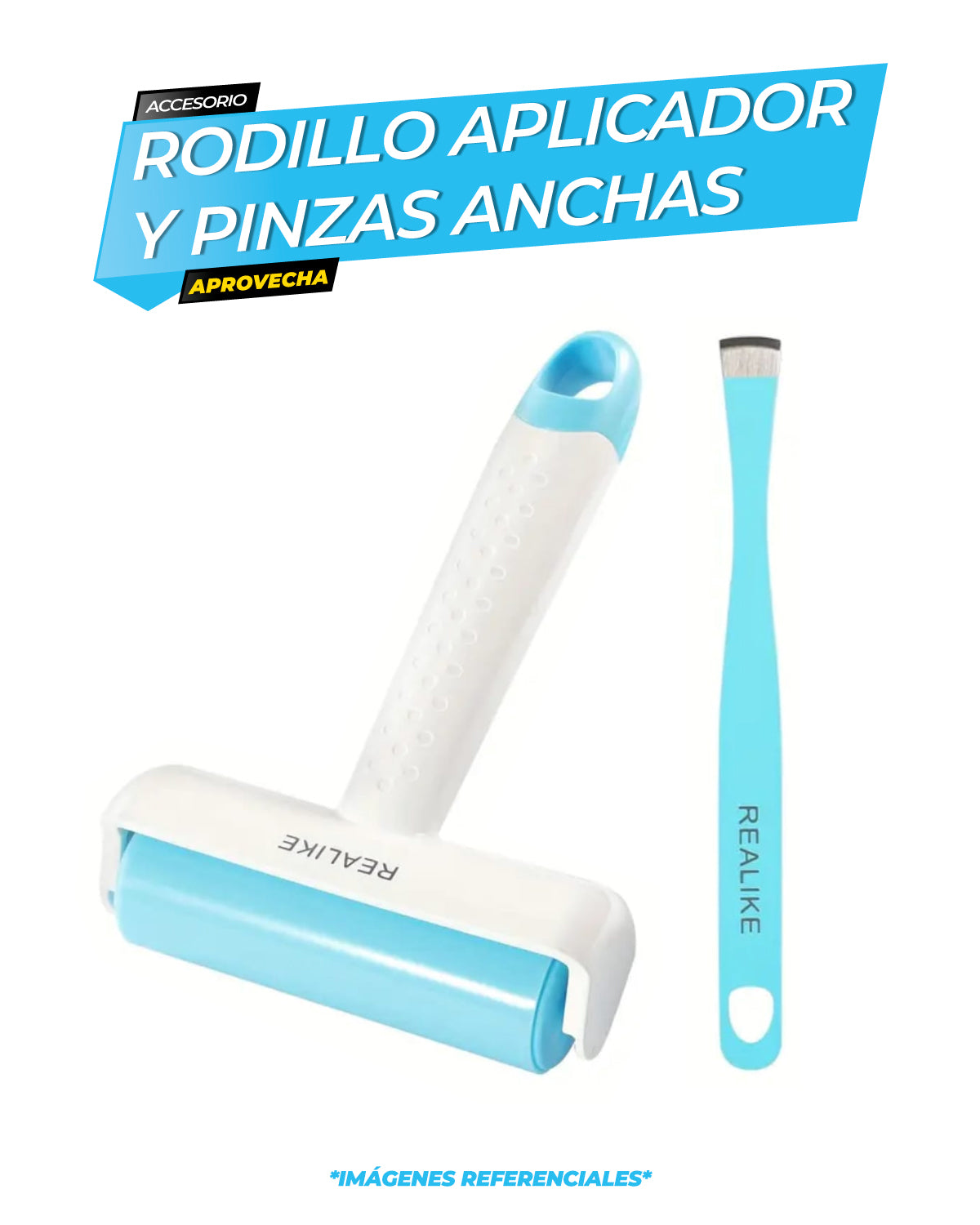 Set de Rodillo Aplicador y Pinzas Anchas Especiales / ALT