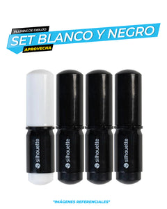 KIT DE 4 BOLIGRAFOS 0.5MM BLANCO Y NEGRO / SILHOUETTE