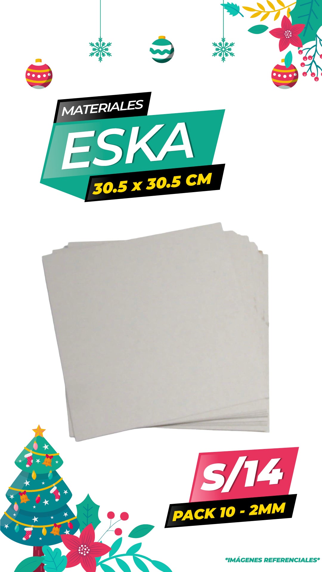 Carton Eska 2mm packx10 / 30.5 x 30.5 cm