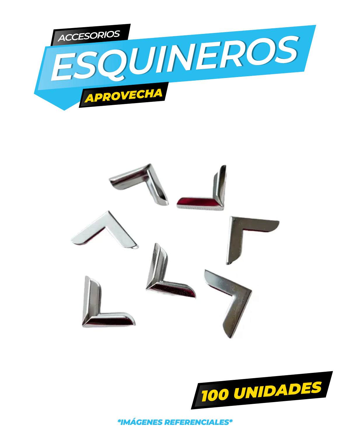 Pack 100 unidades de Esquinero - Plateado