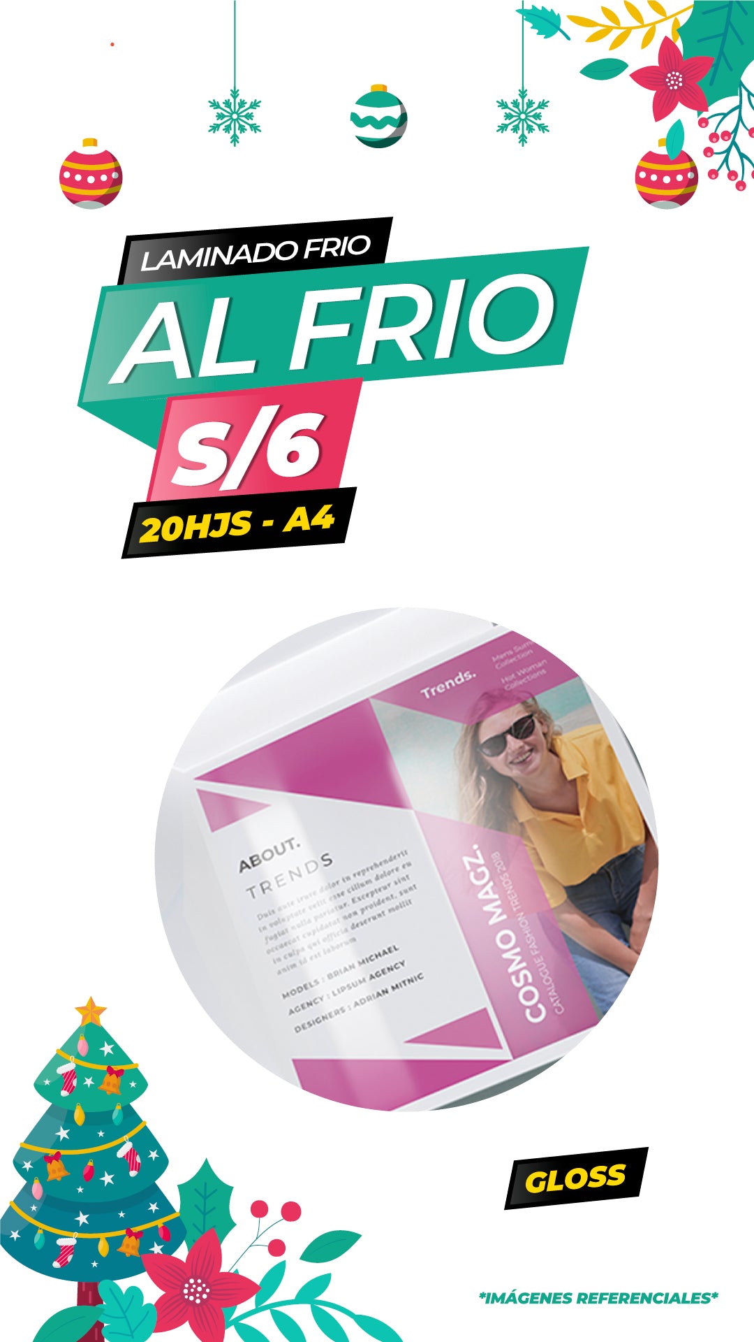 Laminado frio GLOSS / Pack 20 hojas A4