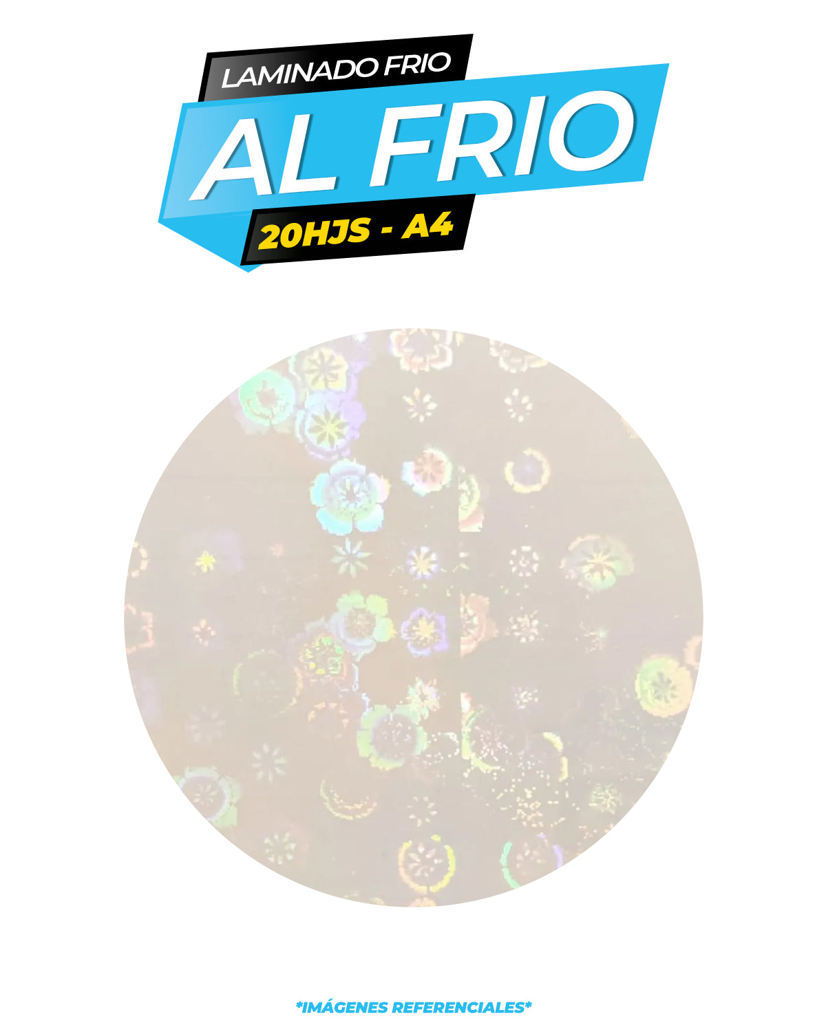 Laminado frio holográfico FLOR / Pack 20 hojas A4