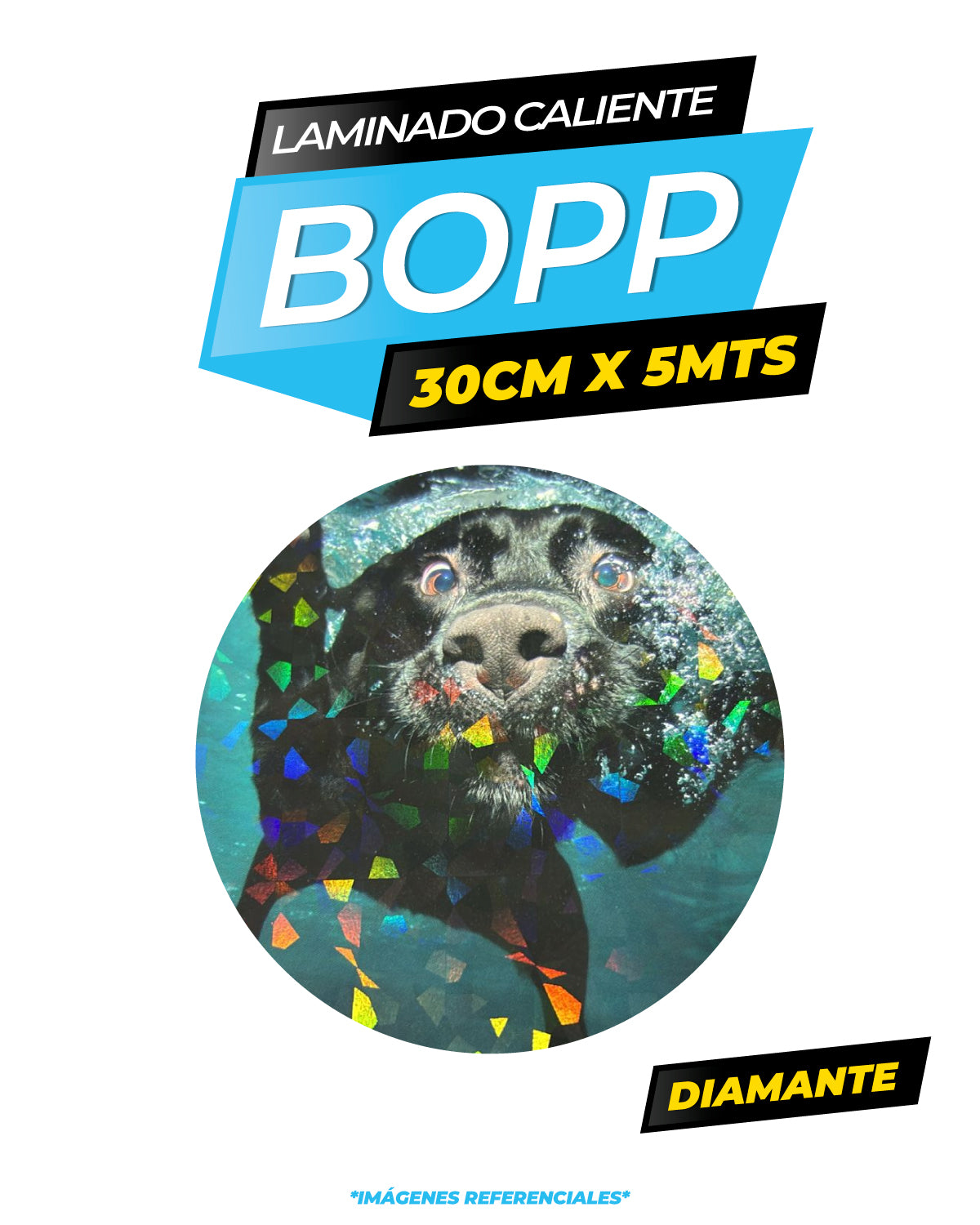 Rollo bopp holográfico DIAMANTE / 30CMX5M