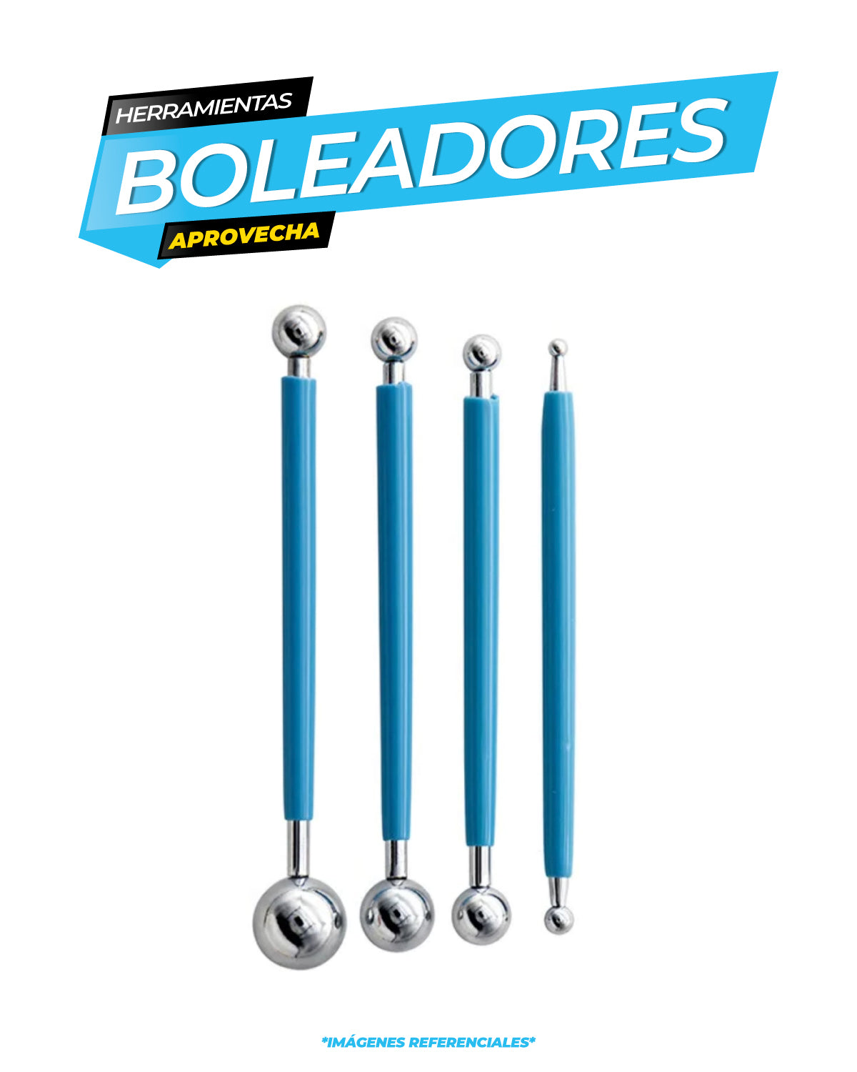 Set de boleadores x 4 piezas / Azul