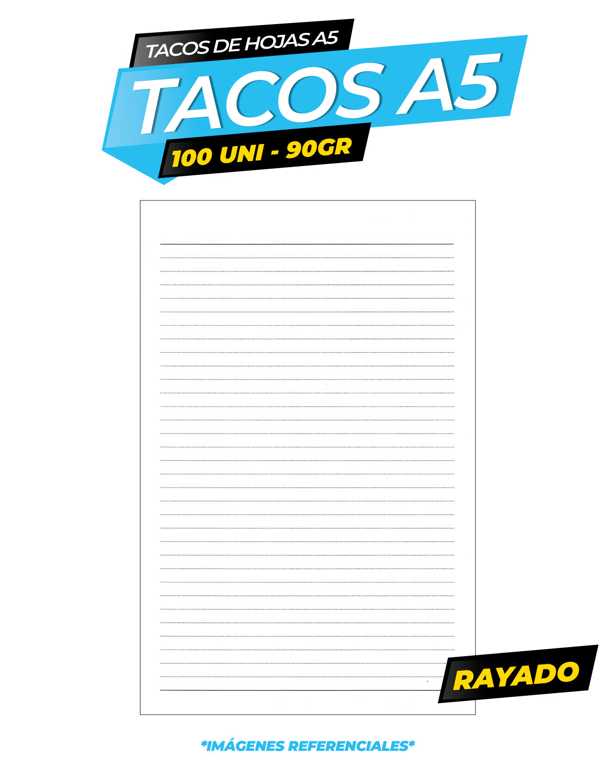 TACO A5 RAYADO - 90GR - 100 HOJAS