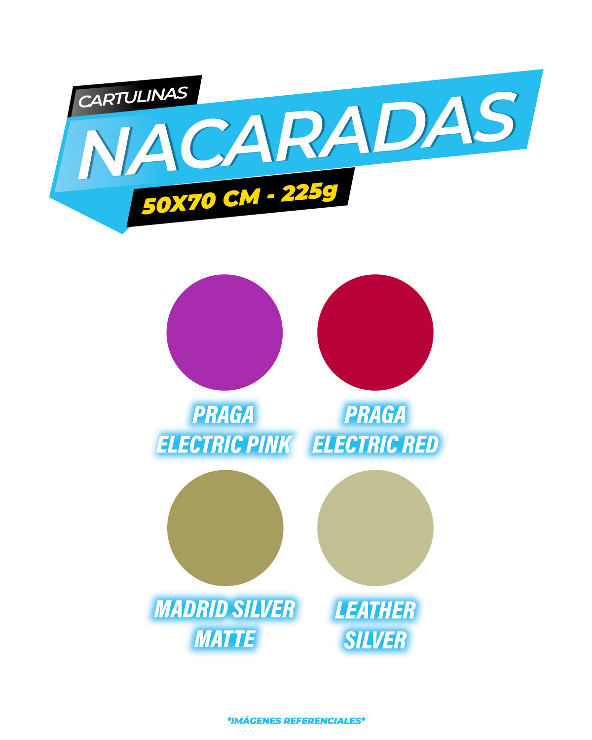 Pliego Cartulina Nacarada 225gr - 50CM X 70CM