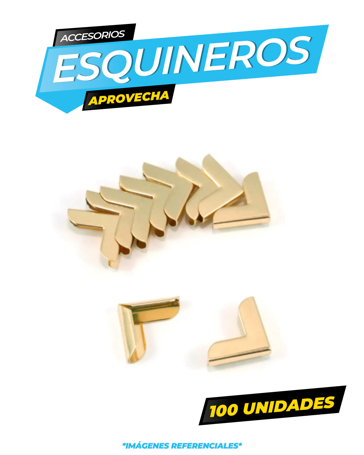 Pack 100 unidades de Esquinero - Dorado