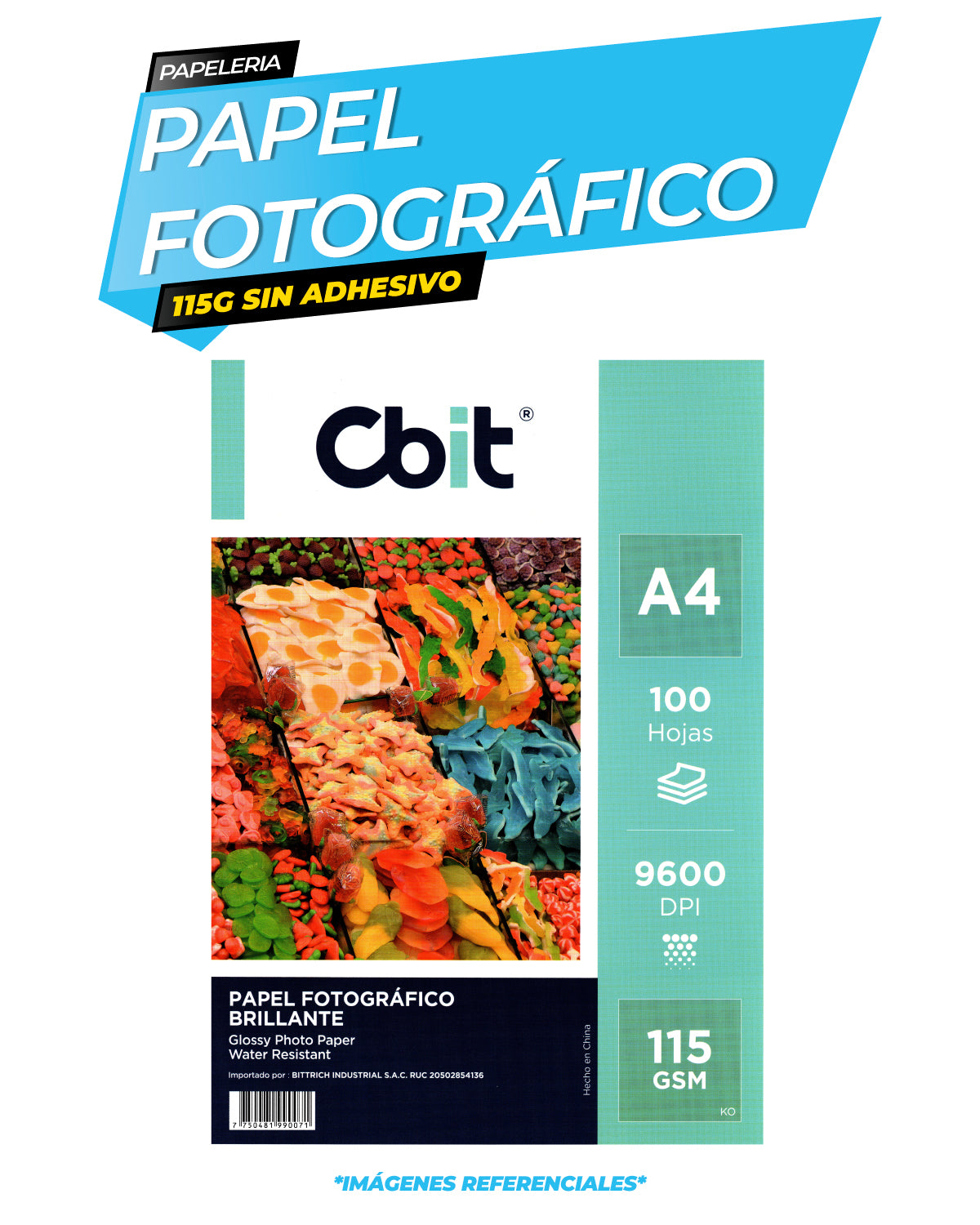Papel Fotográfico Brillante 115 gr. A4-100H CBIT
