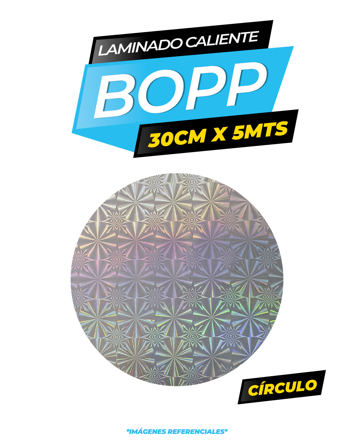 Rollo bopp holográfico CÍRCULO/ 30CMX5M