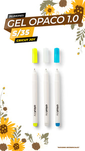 BOLIGRAFOS DE GEL OPACO CRICUT JOY 1.0 mm - Amarillo-Blanco-Azul /CRICUT