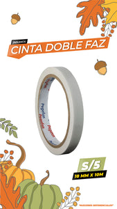 CINTA DOBLE FAZ 18mm X 10mt