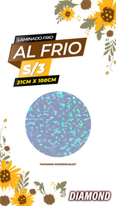 Laminado frio holográfico DIAMOND / 21CM X100CM