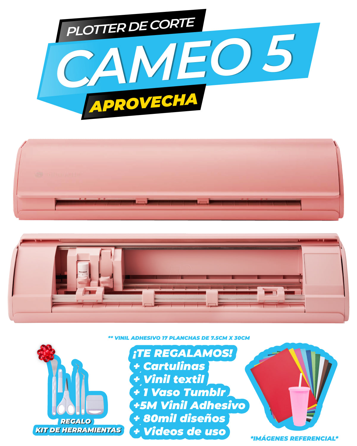 PLOTTER DE CORTE SILHOUETTE CAMEO 5 ROSA