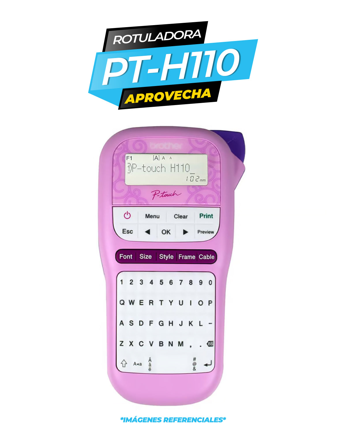 PTH110 Rosado / Rotuladora portátil de fácil uso