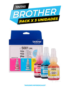 Pack de 3 Tintas Brother BT-5001 Cyan + Magenta + Yellow 3PK-TANK