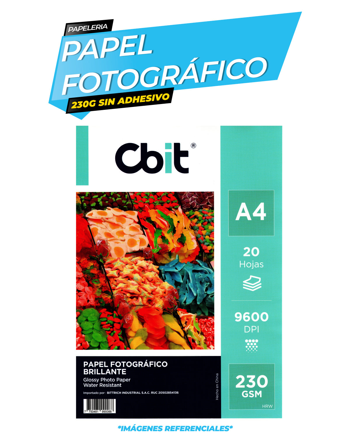 Papel Fotográfico Brillante 230 gr. A4-20H Cbit
