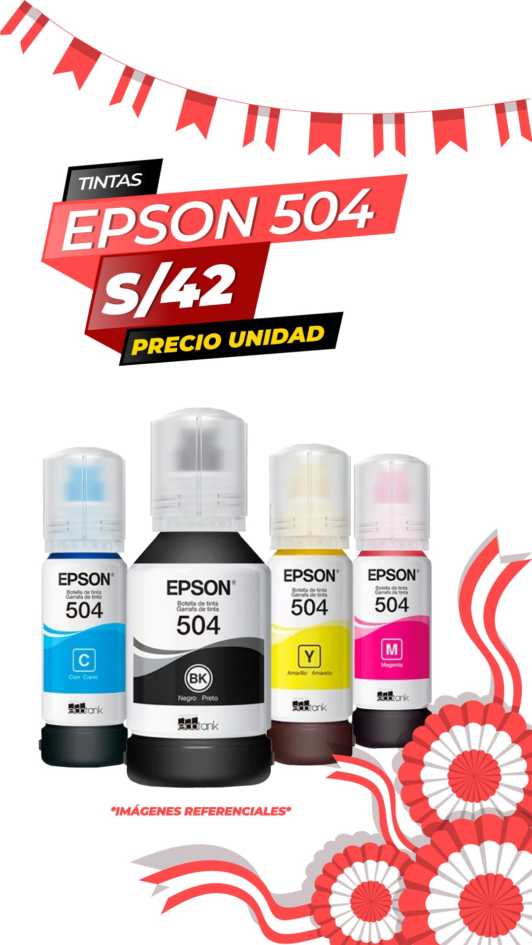 Botellas de Tinta Epson T504