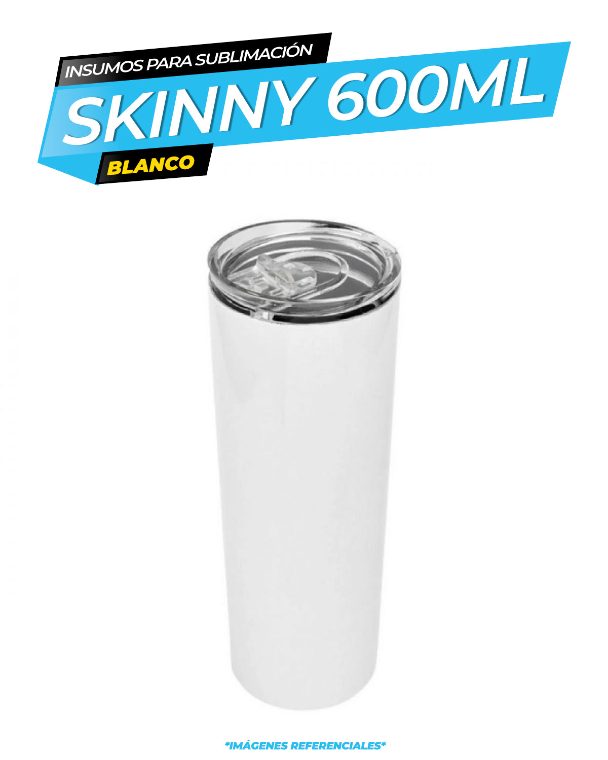 Botella Skinny de Acero 600ml para Sublimación